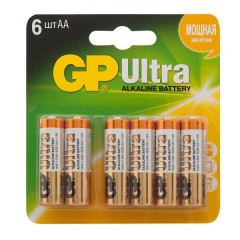 Батарейки алкалиновые GP Ultra Alkaline  (15A AA) 4+2 на промо-блистере/GP15AU4/2-CR6Ultra (Р)