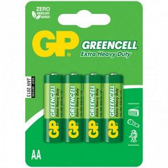 Батарейки солевые GP GreenCell (15G AA) 4шт в блистере/GP15G2CR4 (Р)