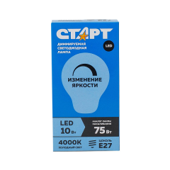 СТАРТ диммируемая лампа LED (сфера) E27 7W40 хол [10/100] (Р)