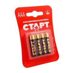 Батарейки алкалиновые СТАРТ LR03-BL4 24А ААА 4 шт. на блистере
