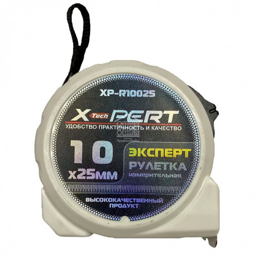 Рулетка ударопрочная 3м*19мм белая XP-R3019 (блокировка) [180] 
